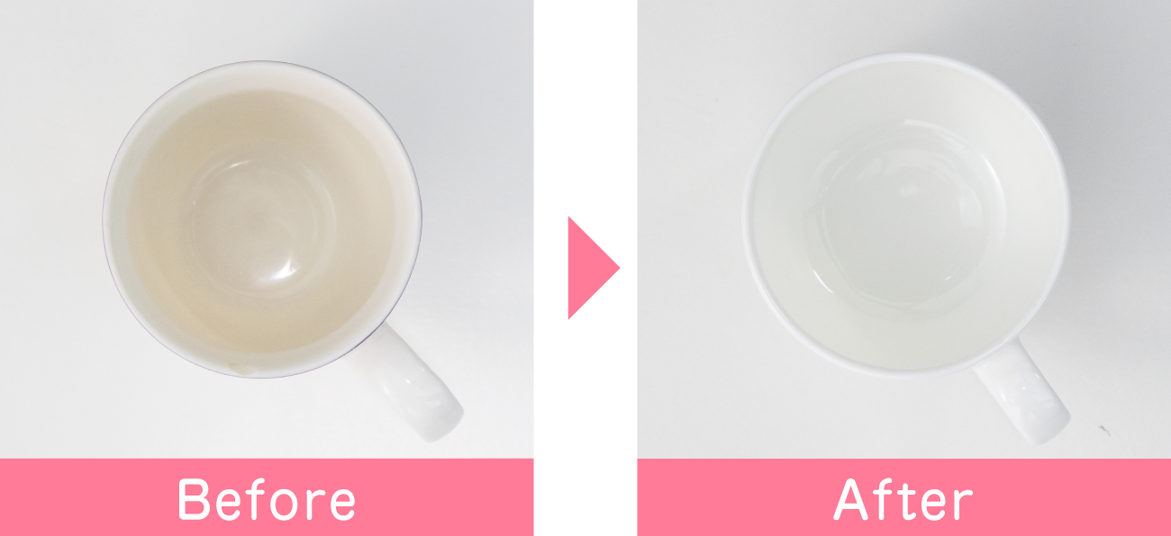 Before and after in mugs