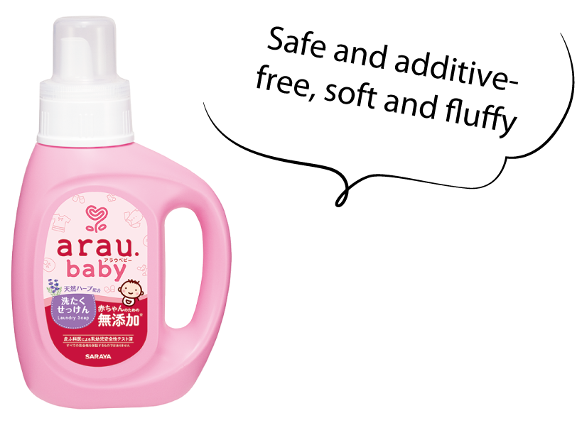 Safe and additive-free for a fluffier and softer laundry with arau.baby Laundry Soap.