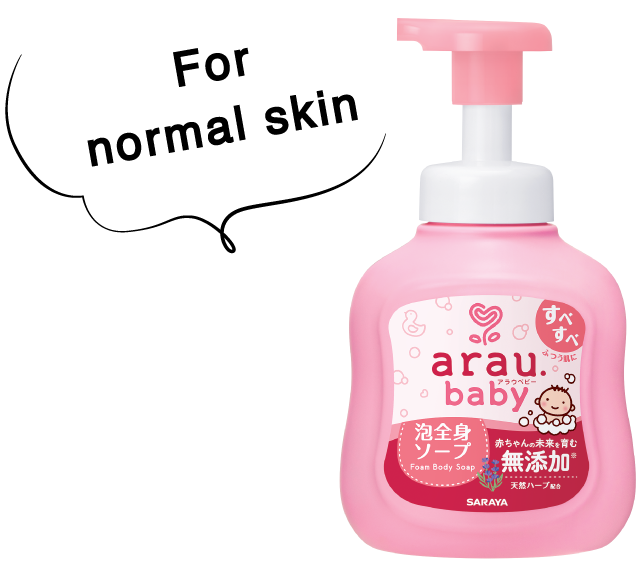 The foam pump of arau.baby Foam Body Soap makes it easy to use with only one hand.