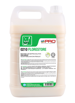 Restore the shine of the initial gloss of the floor after a buffing program with GMP 0210 FLORSTORE. Ideal for high-speed maintenance and heavy traffic.