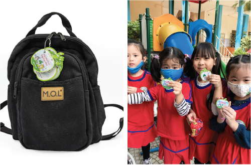 Children where given mini handwashing manuals.