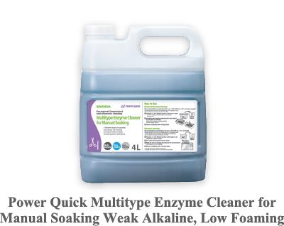 Power Quick Multitype Enzyme Cleaner for Manual Soaking Weak Alkaline, Low Foaming