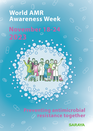 World Antimicrobial Awareness Week 2023 poster made by SARAYA.