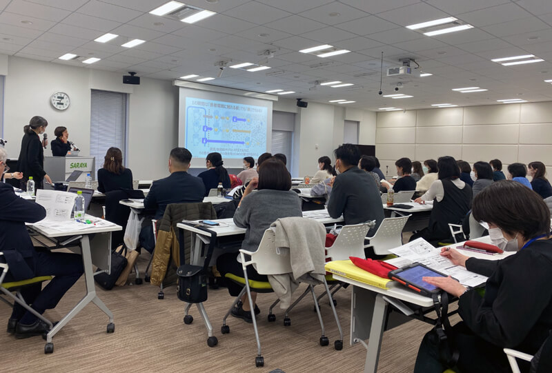 Participants taking a lecture in Japan.